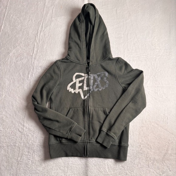 Fox Racing Hoodie Men's Small Green Fleece Lined Long Sleeve Kangaroo Pocket * - Picture 1 of 6